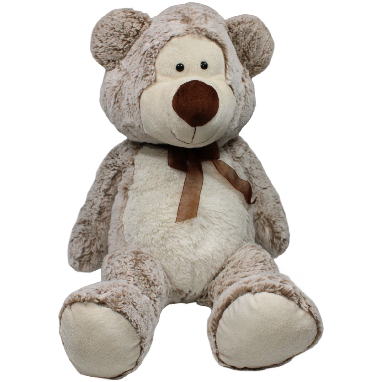 Kuschel-Freunde, hellbrauner XXL Teddy mit Schleife Kuscheltier