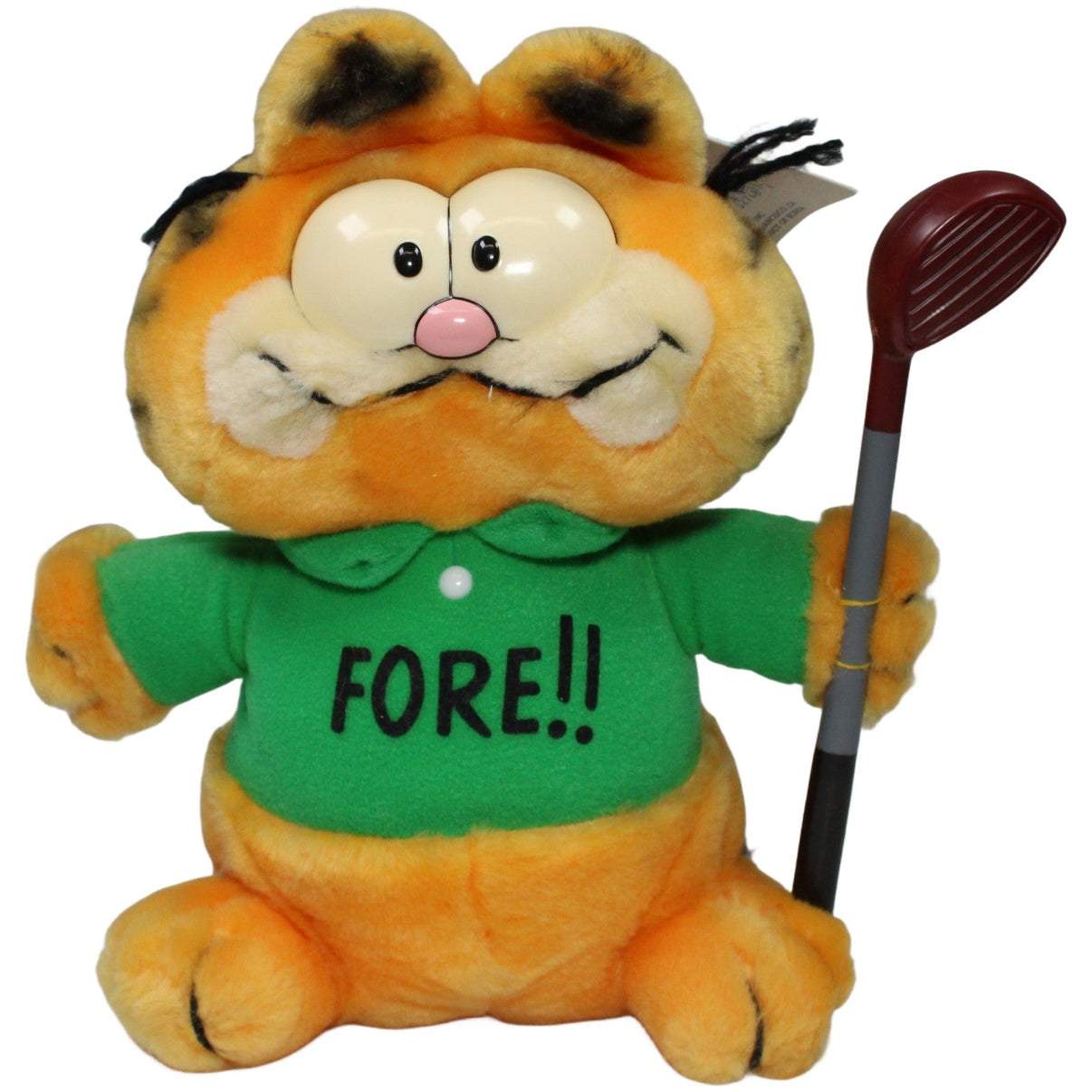 076399327486 Dakin Golfer Garfield mit Schläger & Shirt "FORE!!" Kuscheltier Kumpel Leo 1981 24cm _Vintage_