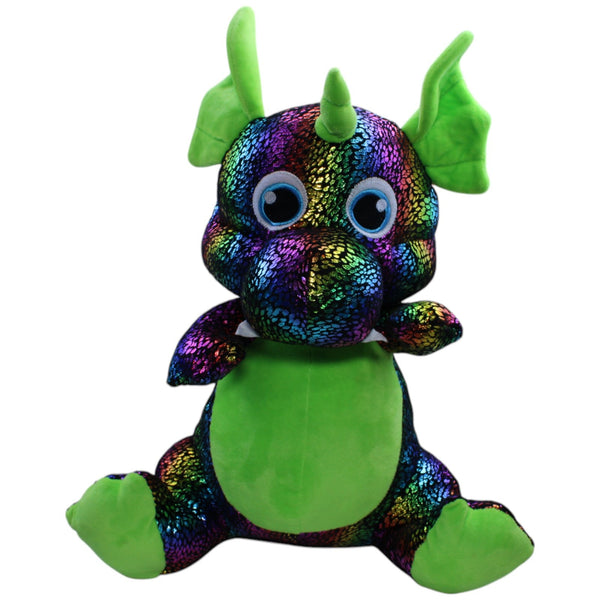 XL Regenbogen-Glitzer Drache, schwarz