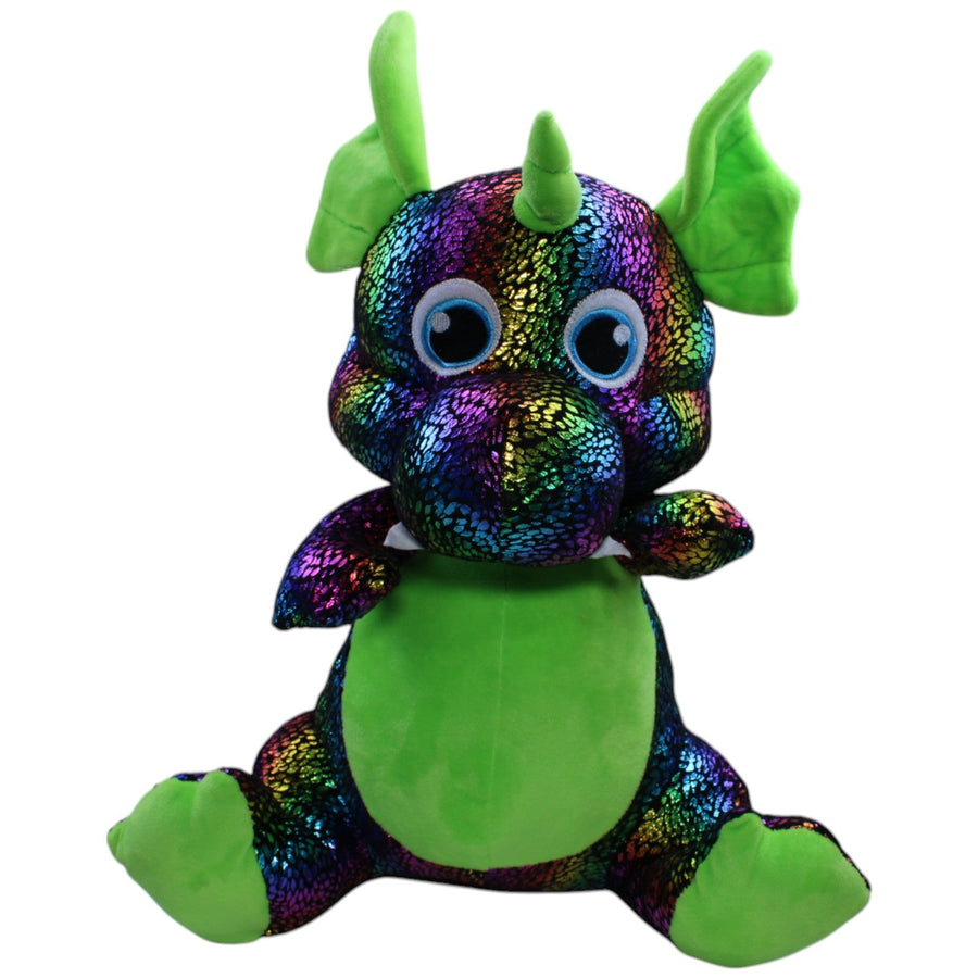 XL Regenbogen-Glitzer Drache, schwarz