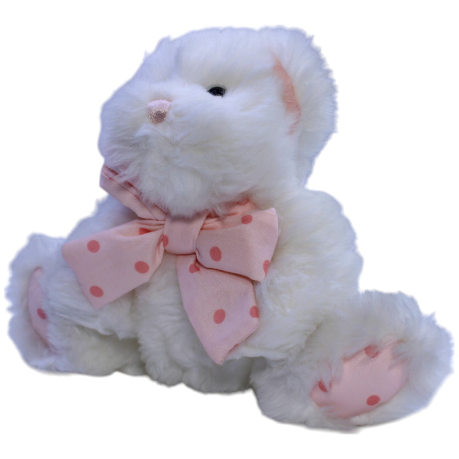 Süßer Teddybär mit rosa Schleife, weiß