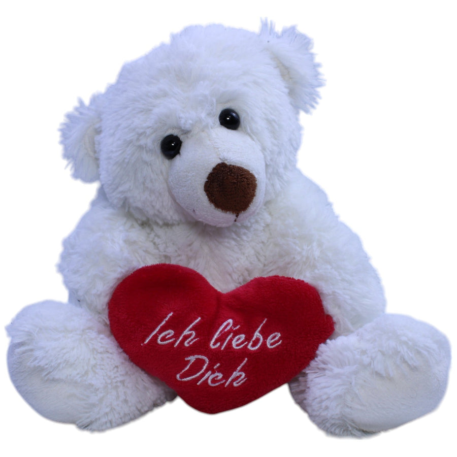 Weißer Teddybär mit Herz "Ich liebe dich"
