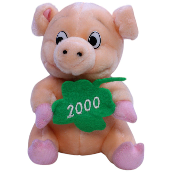 Glücksschweinchen mit Kleeblatt "2000"