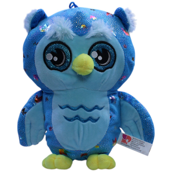 Eule mit Glitzer, blau