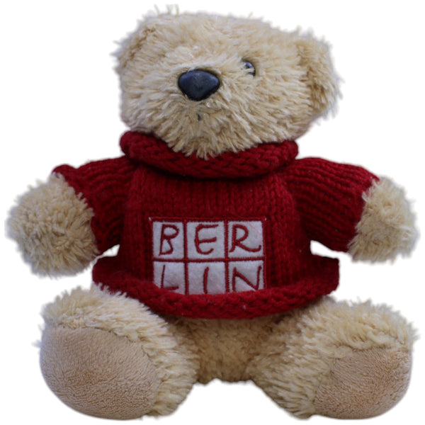 Berlin Teddybär mit rotem Pullover, beige