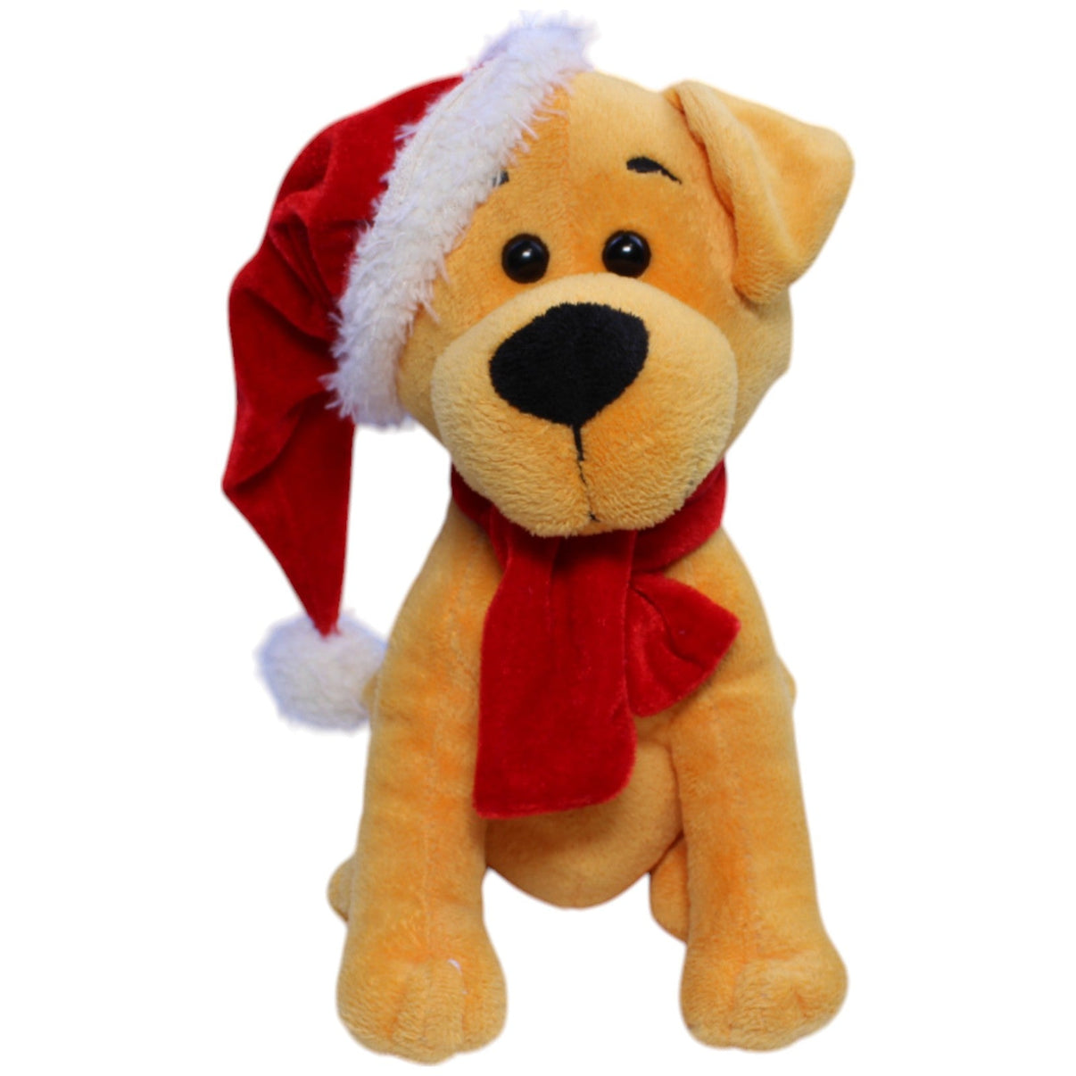 123000013255 Windel Süßer Hund mit Weihnachtsmütze, sitzend Kuscheltier Kumpel Leo Gebraucht