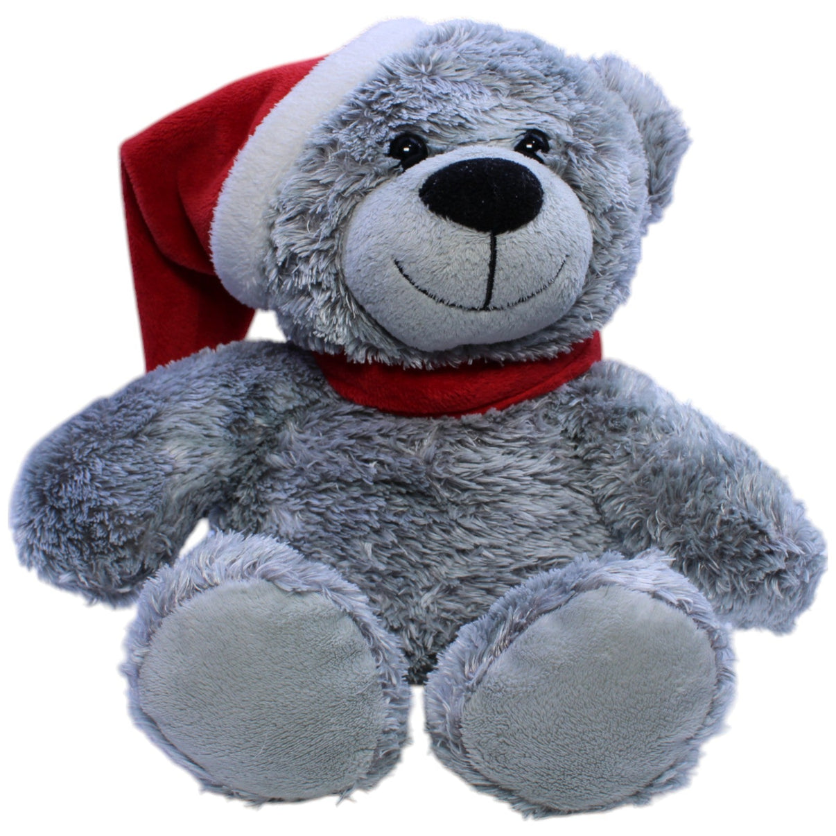 123000013322 Bob der Bär Weihnachtsteddy mit Mütze & Schal, grau Kuscheltier Kumpel Leo Gebraucht Teddy Teddybär