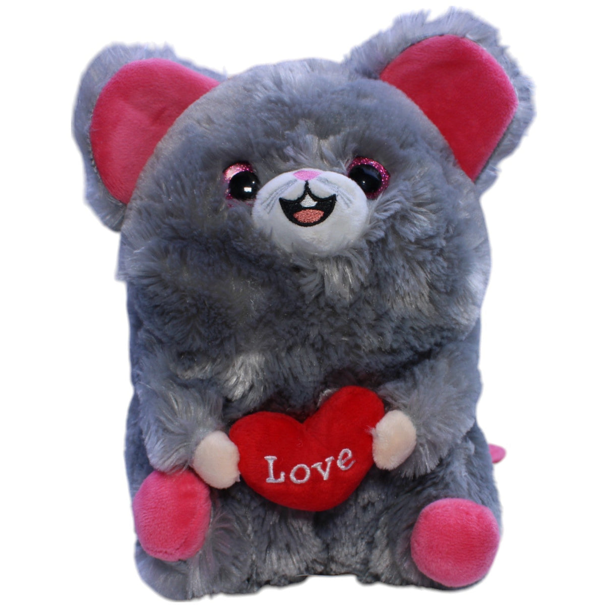 123000013378 Landahl & Baumann Pummelige Maus mit Herz "Love", grau Kuscheltier Kumpel Leo Gebraucht