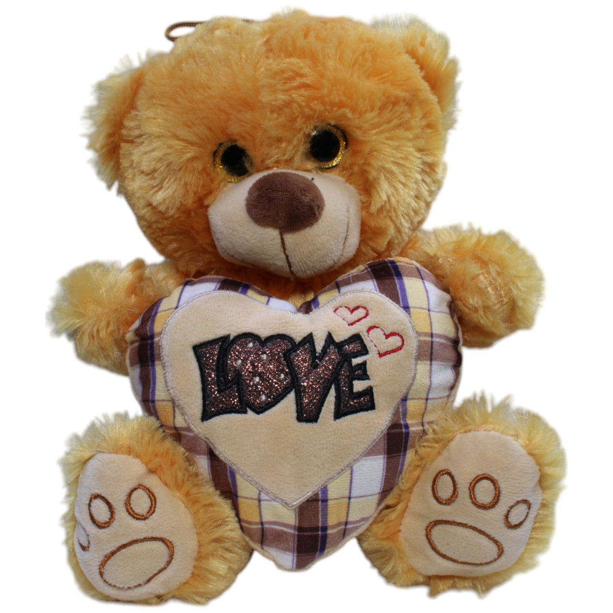123000013391 FLOTI Flos Toys, oranger Teddy mit Herz "LOVE" Kuscheltier Kumpel Leo Gebraucht Teddy Teddybär