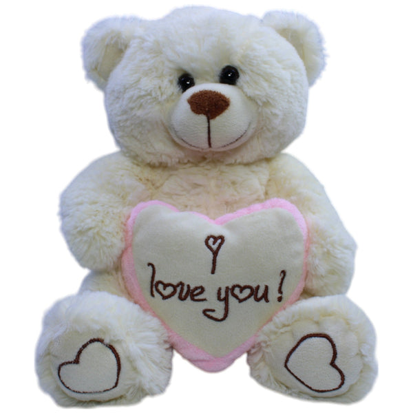 Weißer Teddy mit Herz "I love you!"