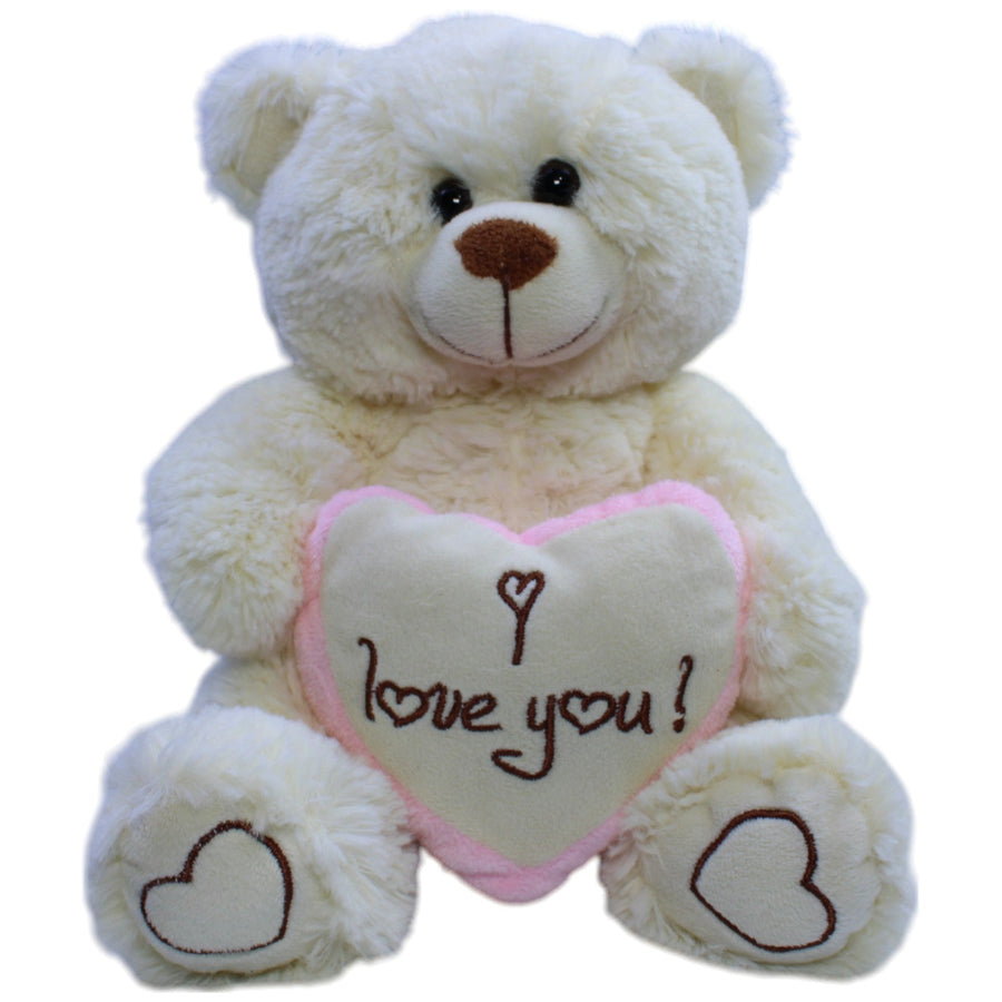 Weißer Teddy mit Herz "I love you!"