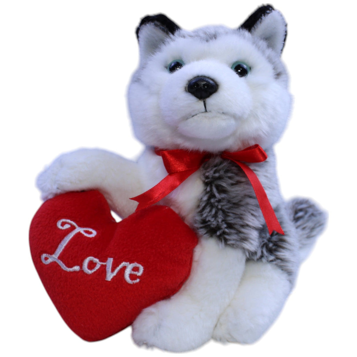 123000013473 Uni - Toys Husky mit Herz "Love" Kuscheltier Kumpel Leo Gebraucht Hund