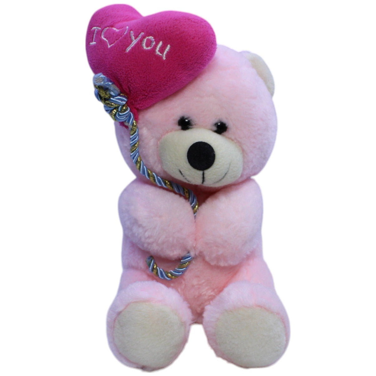 123000013517 Unbekannt Rosa Teddy mit Herzballon "I ❤ you" Kuscheltier Kumpel Leo Gebraucht Teddy Teddybär