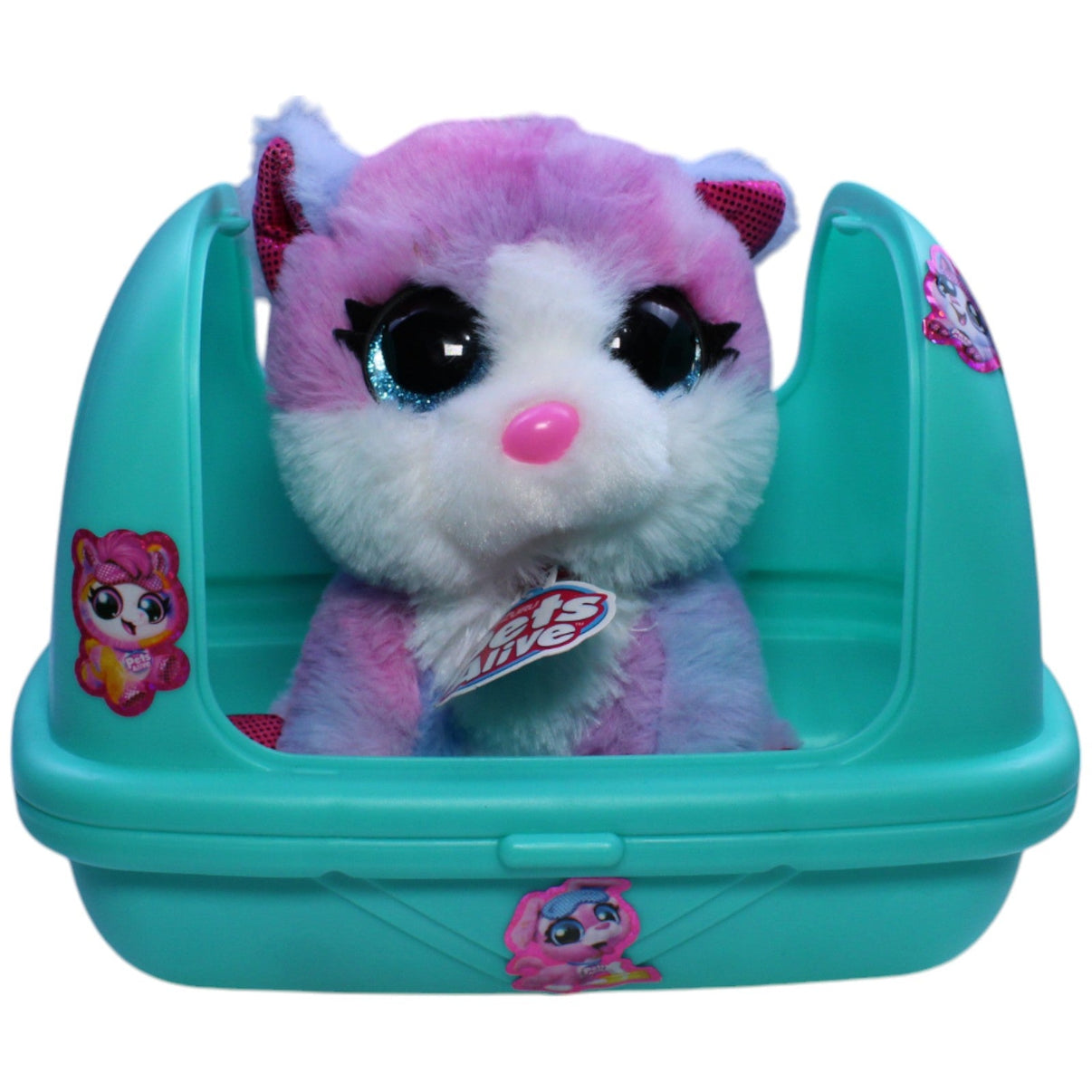 123000013570 Zuru Pets Alive, lila Kätzchen mit Tragebox Interaktives Spielzeug Kumpel Leo Gebraucht Katze