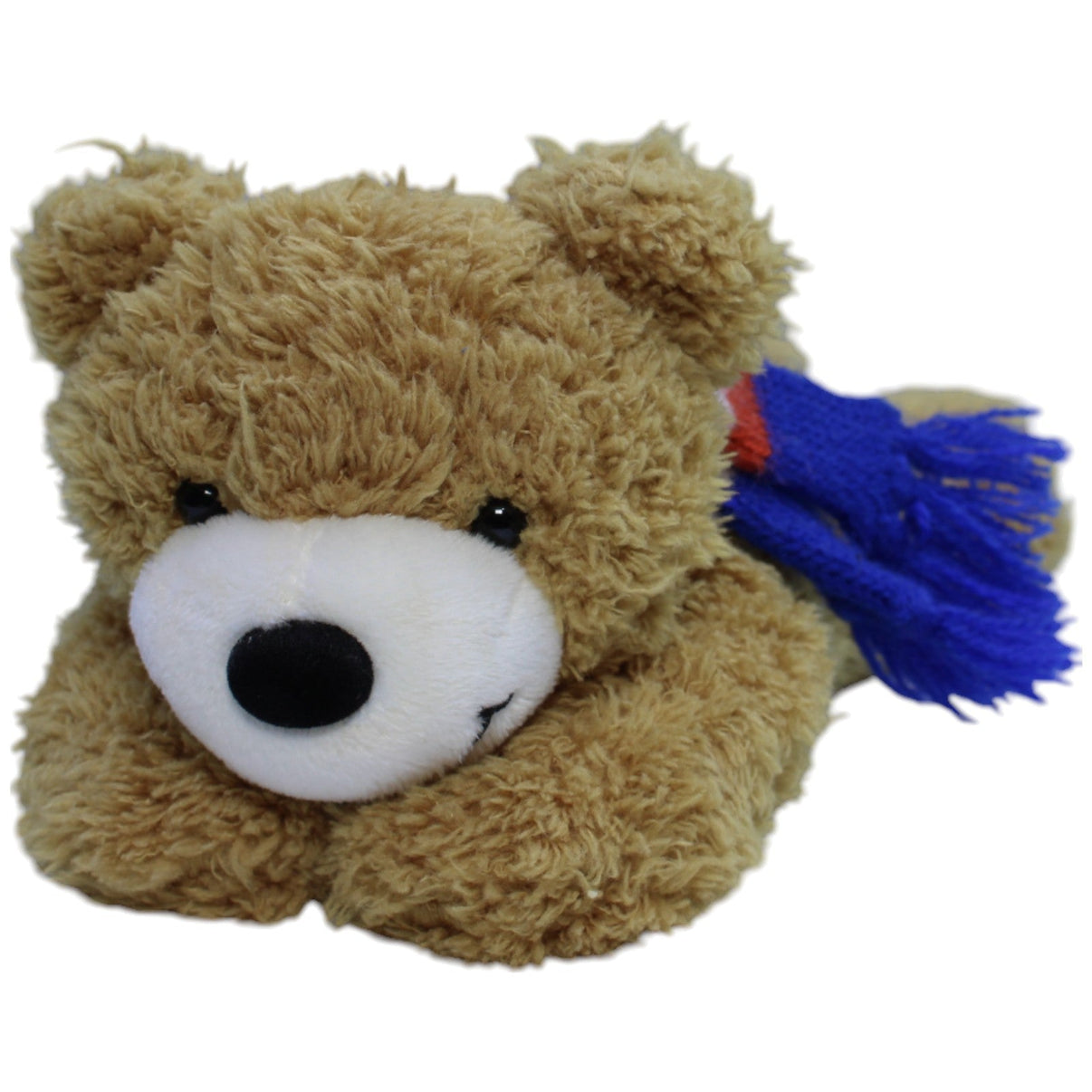 123000013621 Benny Bär Energie Bär mit buntem Schal, liegend Kuscheltier Kumpel Leo Gebraucht
