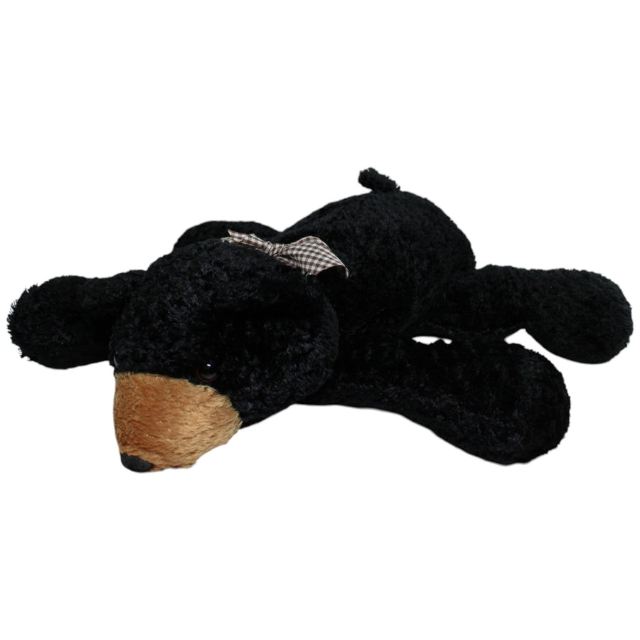 Weicher liegender Teddybär, schwarz