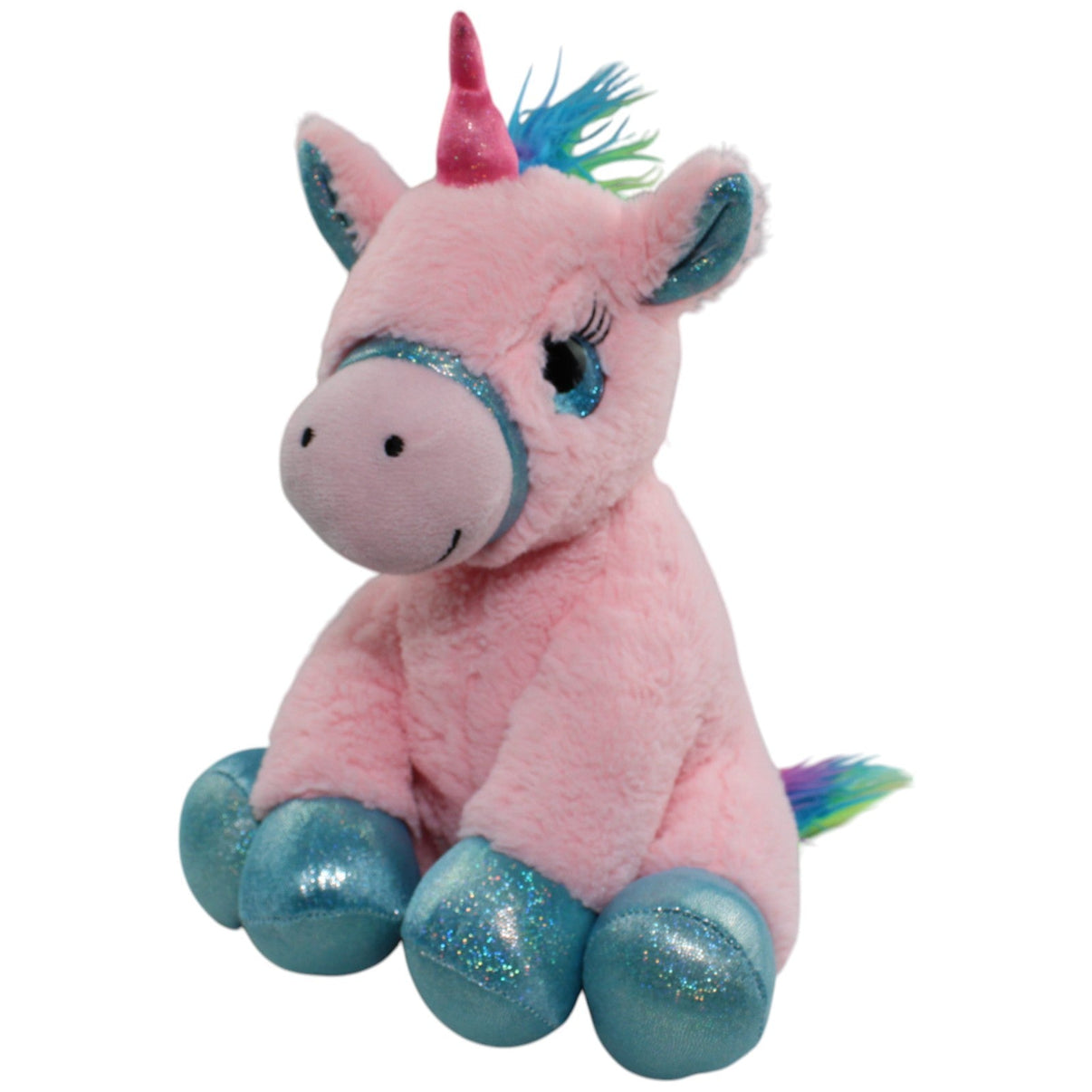 123000013708 Ernstings family Rosa Einhorn mit Regenbogen Mähne Kuscheltier Kumpel Leo Fantasy Gebraucht