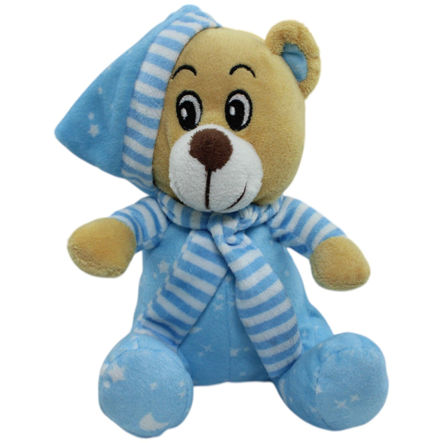 Süßer Teddy mit Schlafmütze, blau