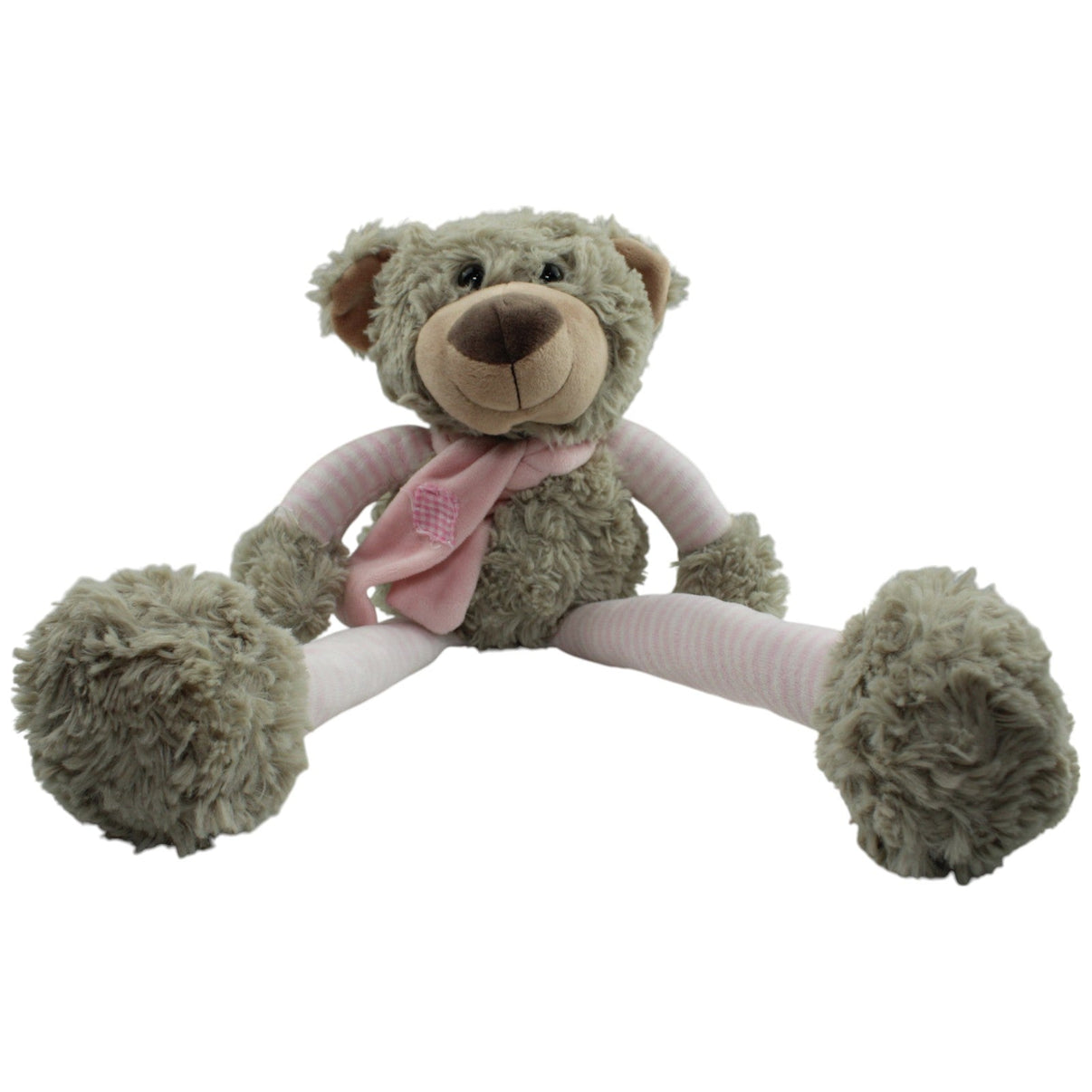 123000013834 Unbekannt XL Schlenker Teddybär mit Schal, rosa Kuscheltier Kumpel Leo Gebraucht Teddy Teddybär