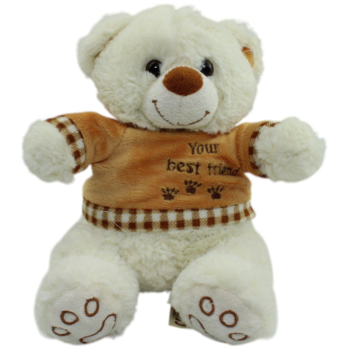 123000013878 Morgenroth Weißer Teddy mit Shirt "Your best friend" Kuscheltier Kumpel Leo Gebraucht Teddy Teddybär