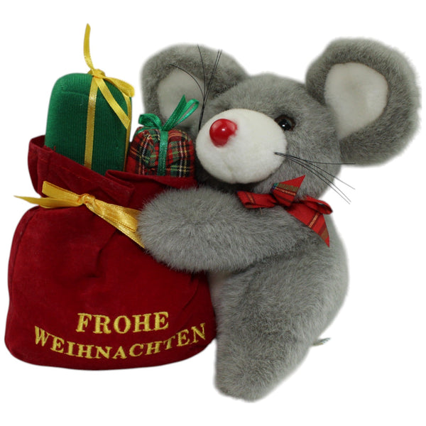 Süße Maus mit Geschenkesack "Frohe Weihnachten"