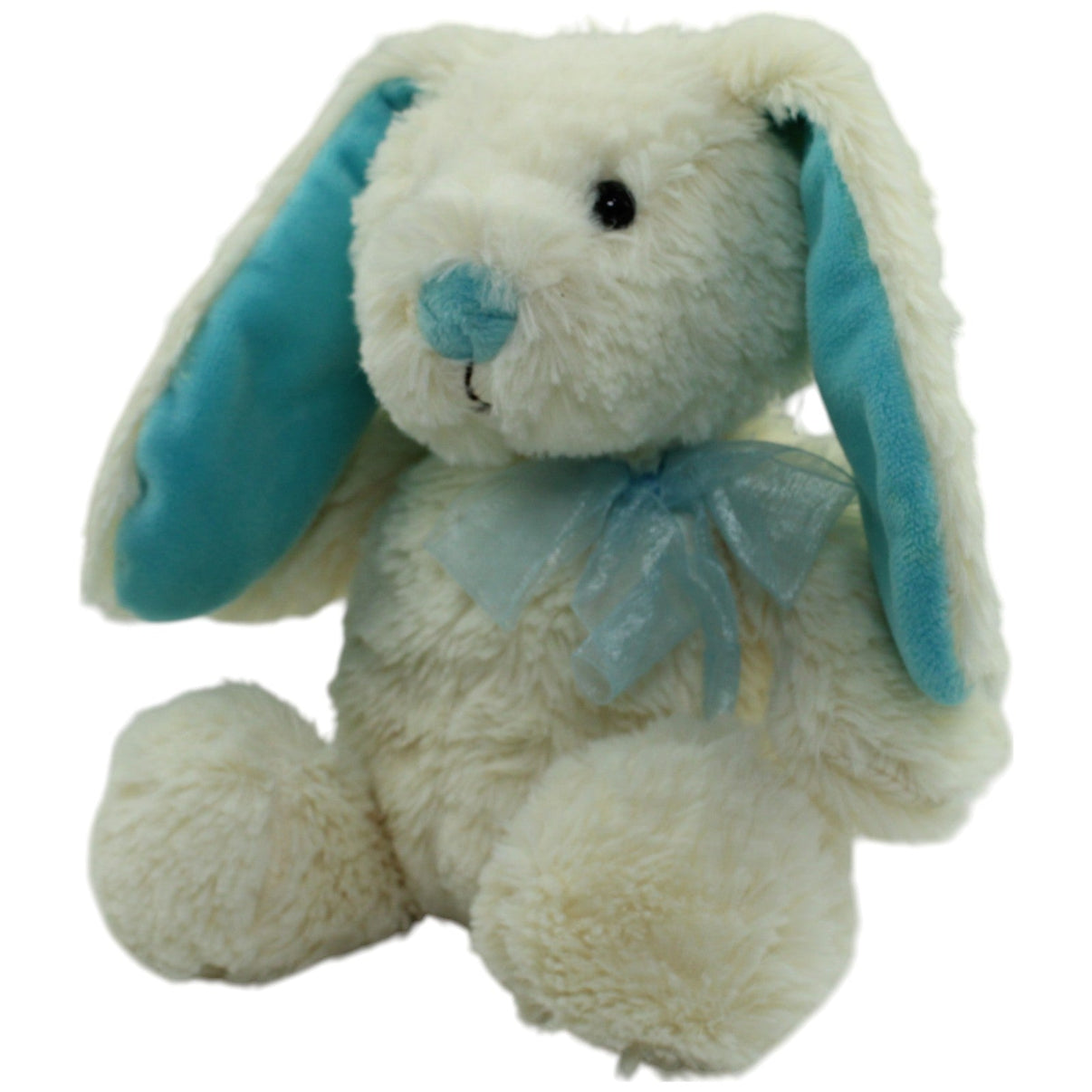 123000013902 Bob der Bär Weicher süßer Hase, weiß - blau Kuscheltier Kumpel Leo Gebraucht Ostern Osternhase