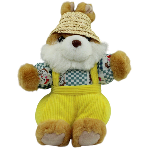 Hase mit Strohhut & gelber Latzhose