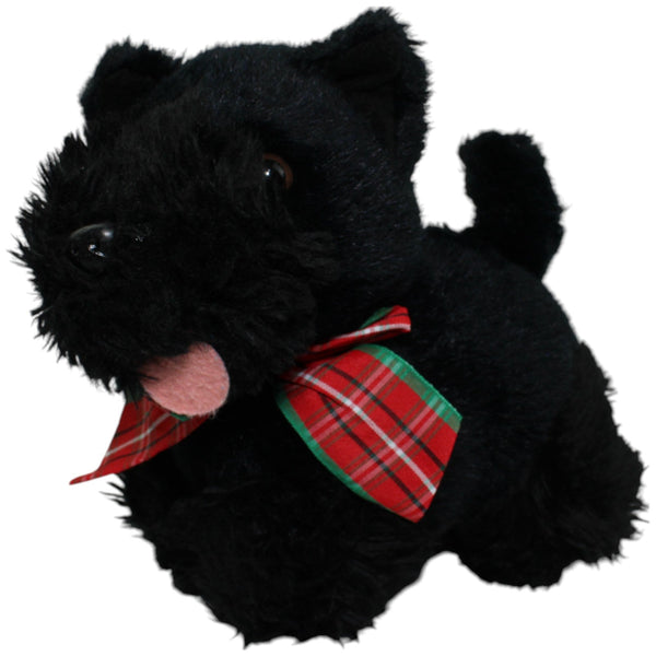 Schwarzer Terrier mit Schleife, stehend