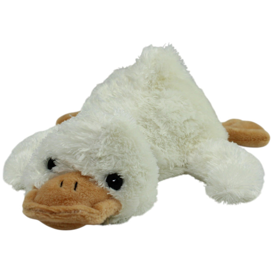 Weiße Ente mit Schleife, liegend