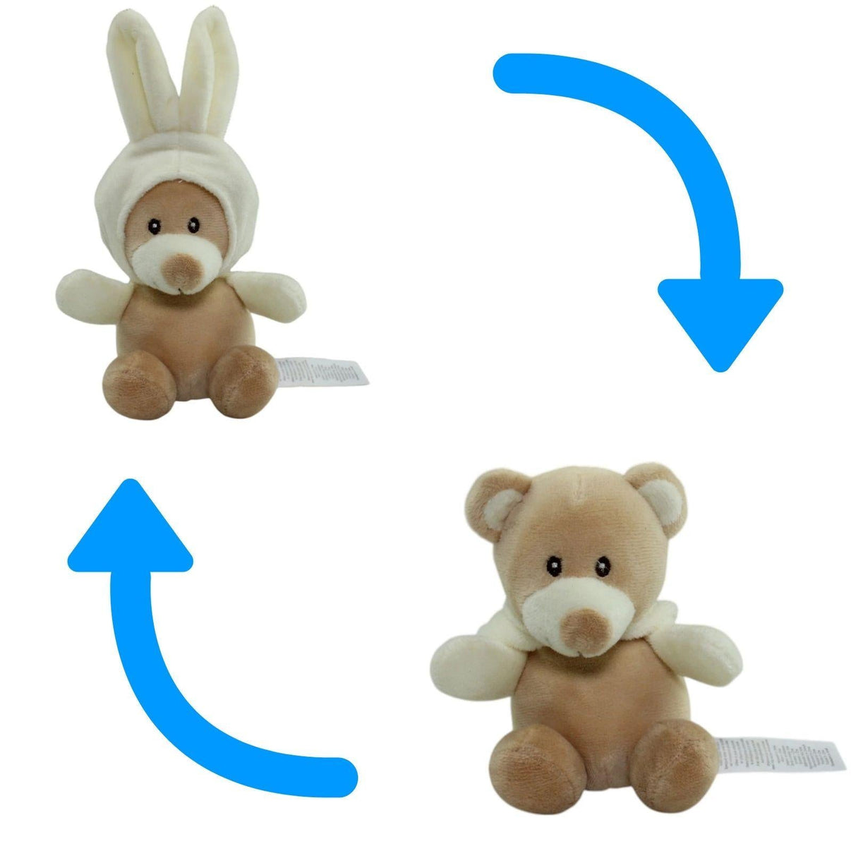 123000014146 Ergee (KiK) Süßer Bär mit Hasenmütze Kuscheltier Kumpel Leo 15cm Beige Braun