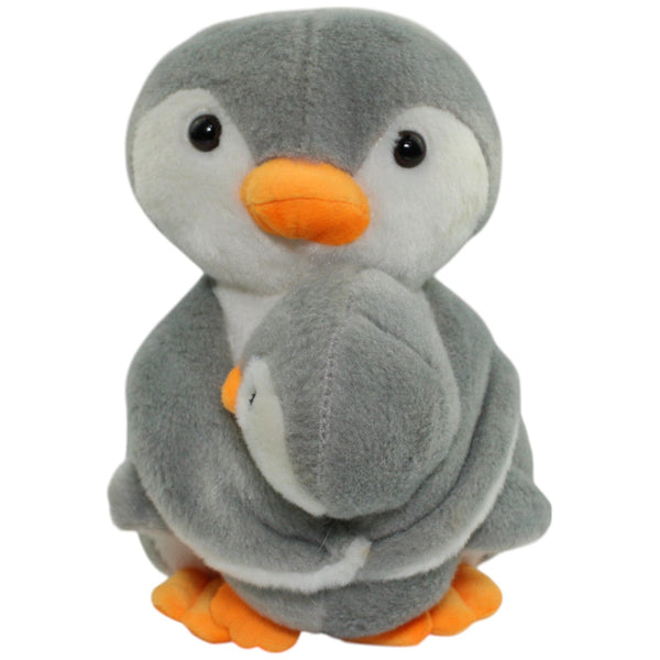 Graue Pinguin Mama mit Baby
