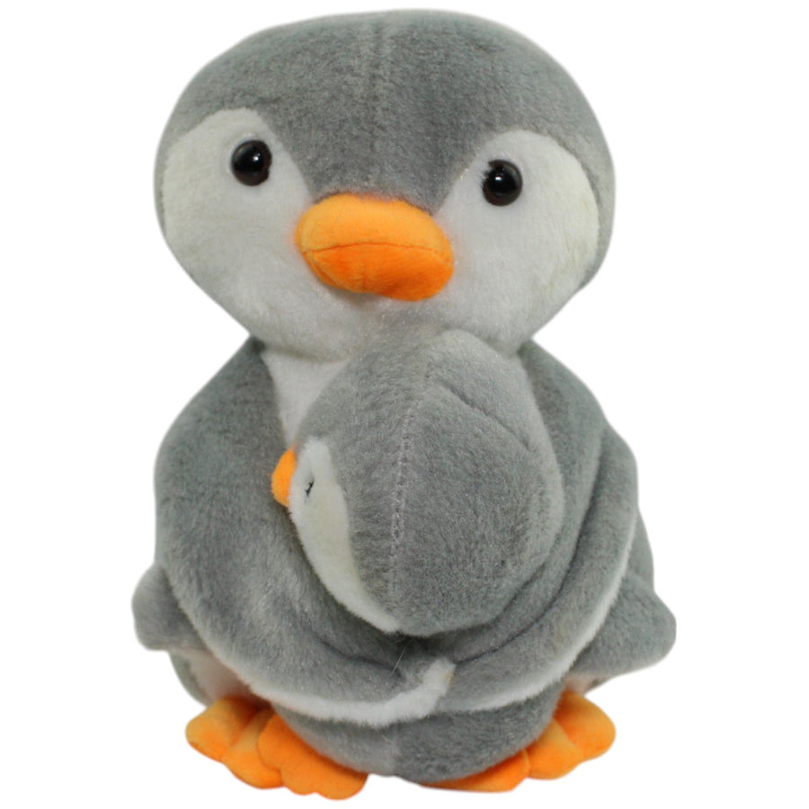 Graue Pinguin Mama mit Baby