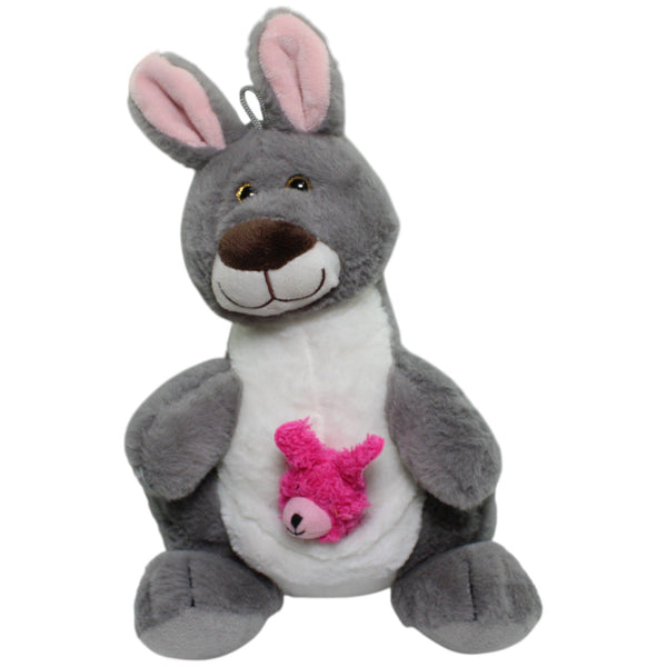 Graues Känguru mit pinkem Baby
