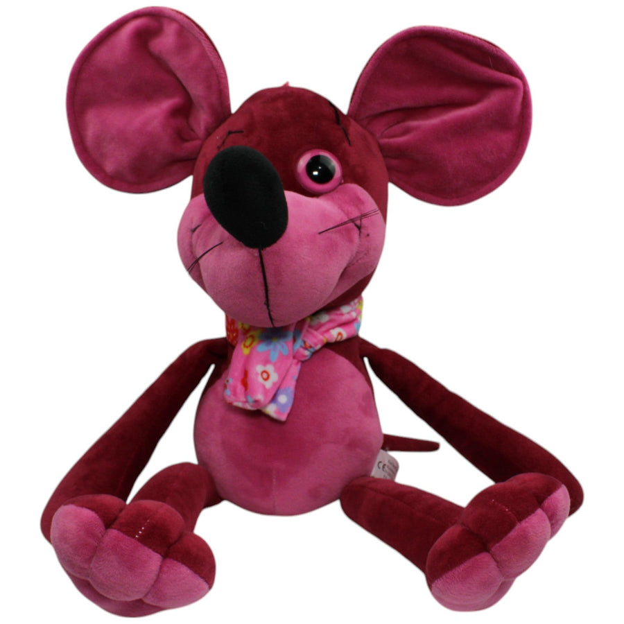 XL Pink-rote Maus mit Schal