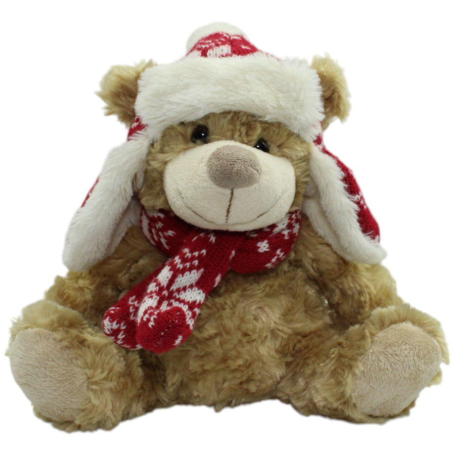 Teddybär mit roter Mütze und Schal