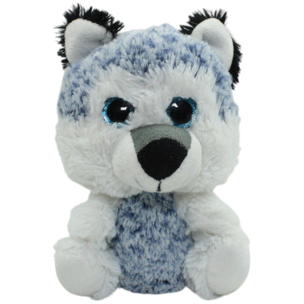 Süßer Husky mit Glitzeraugen, sitzend