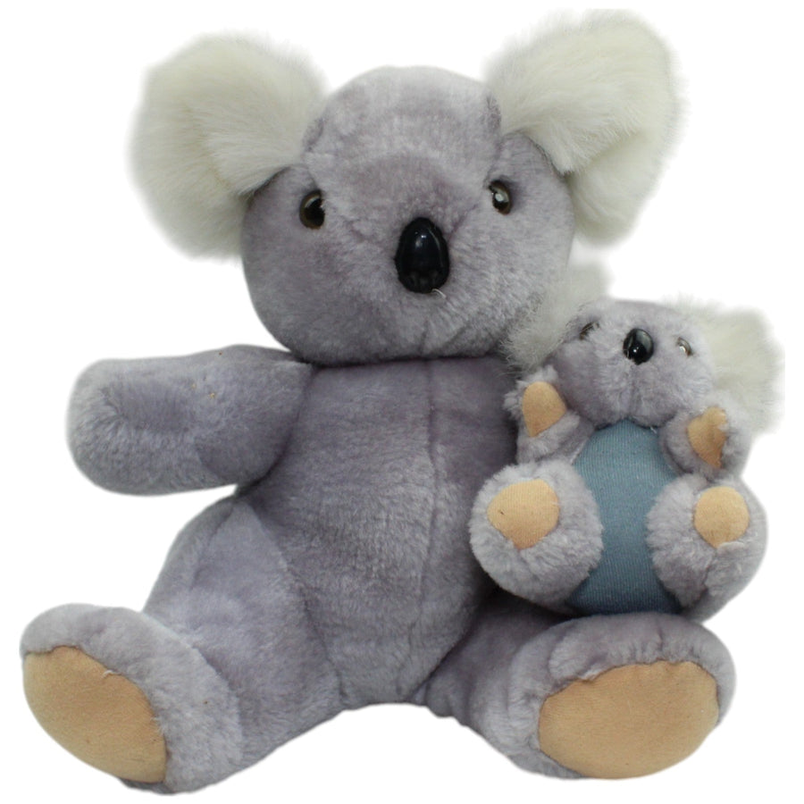 Koala mit Baby auf dem Schoß, grau