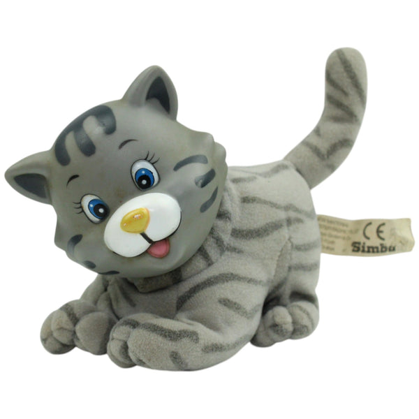 Graue Katze mit drehbarem Plastikkopf