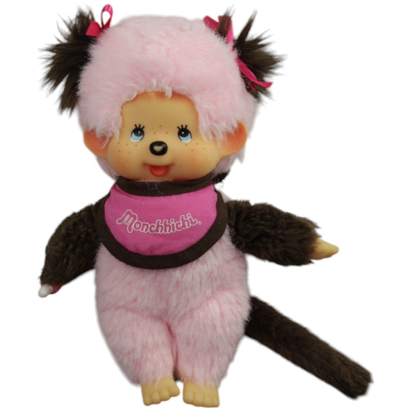 Monchhichi, rosa Mädchen mit Zöpfen und Latz