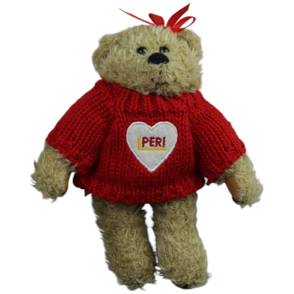 Teddybär mit rotem Strickpulli "PERI"