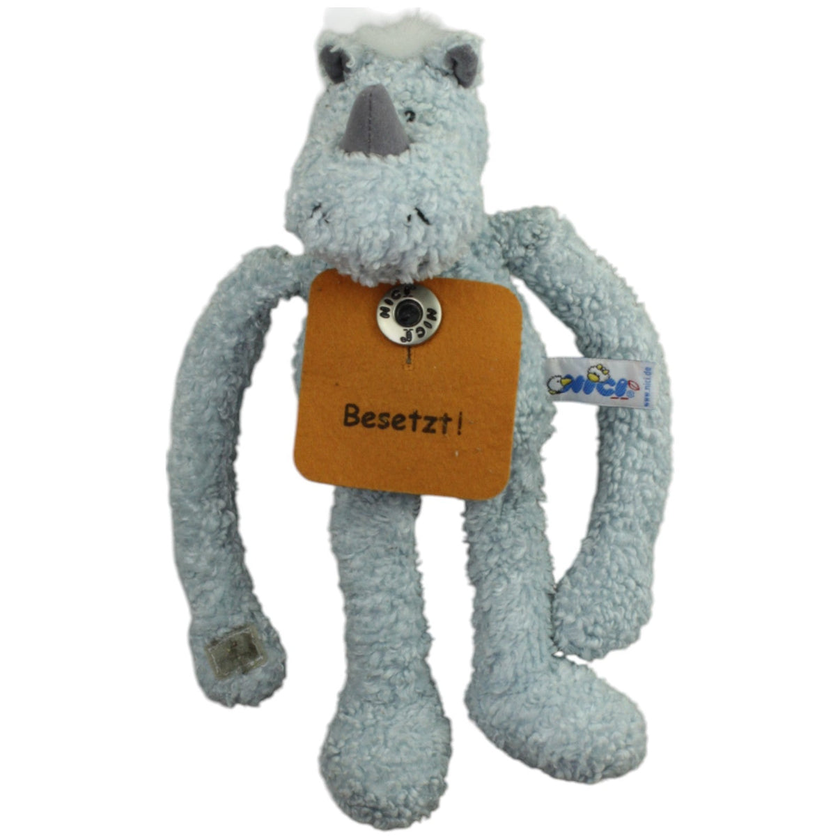 123000015333 NICI Hellgraues Nashorn Türhänger Kumpel Leo _Vintage_ Gebraucht Vintage