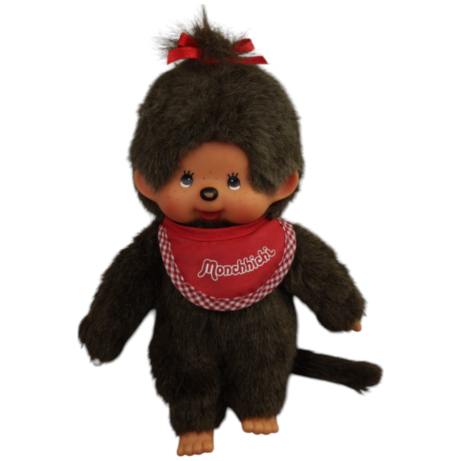 Monchhichi, Mädchen mit Zopf & rotem Latz