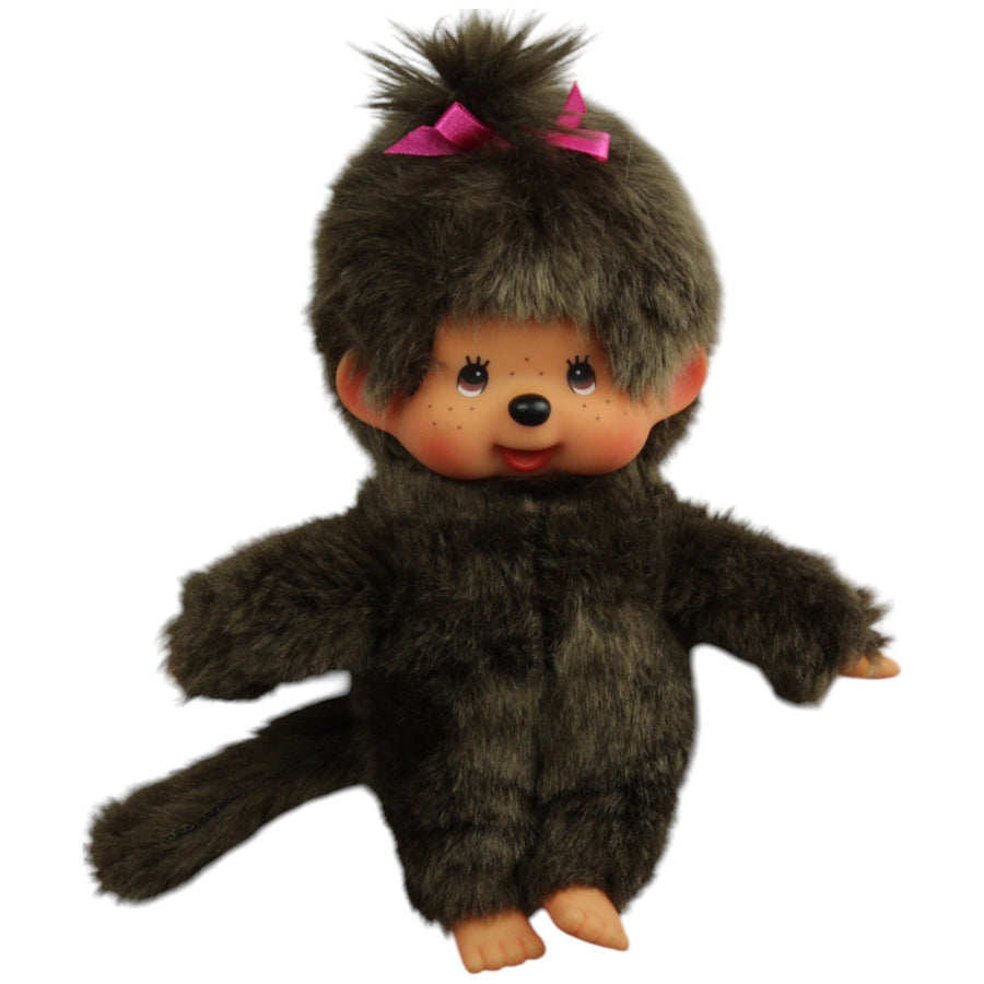 Monchhichi, Mädchen mit Zopf & pinke Schleife