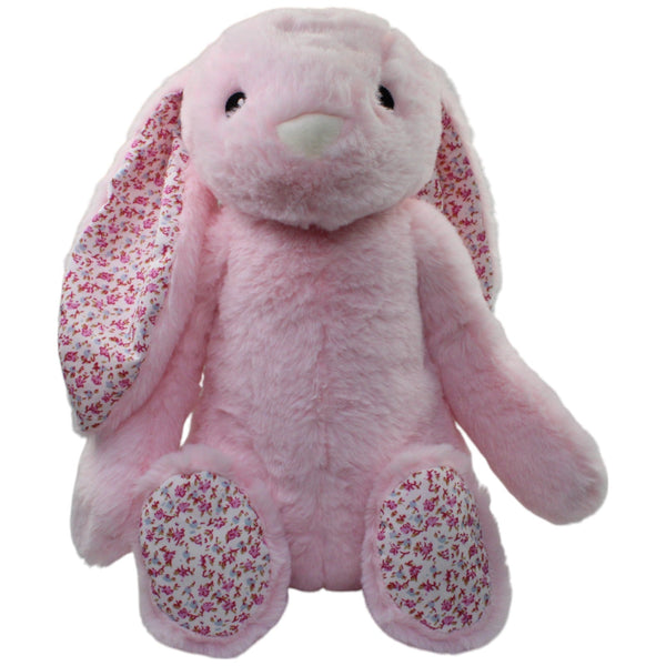 Rosa XL Hase mit Blumenmuster, superweich