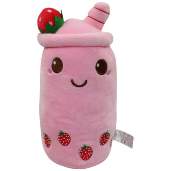 Rosa Bubble Tea mit Erdbeeren