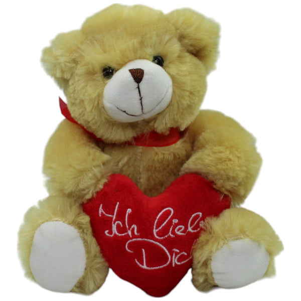 Beiger Bär mit Herz "Ich liebe Dich", sitzend