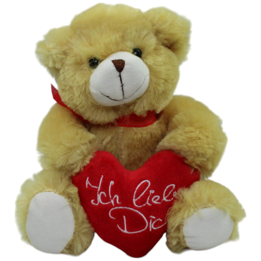 Beiger Bär mit Herz "Ich liebe Dich", sitzend