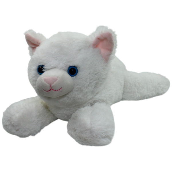 Süße weiße Katze mit rosa Schleife, groß