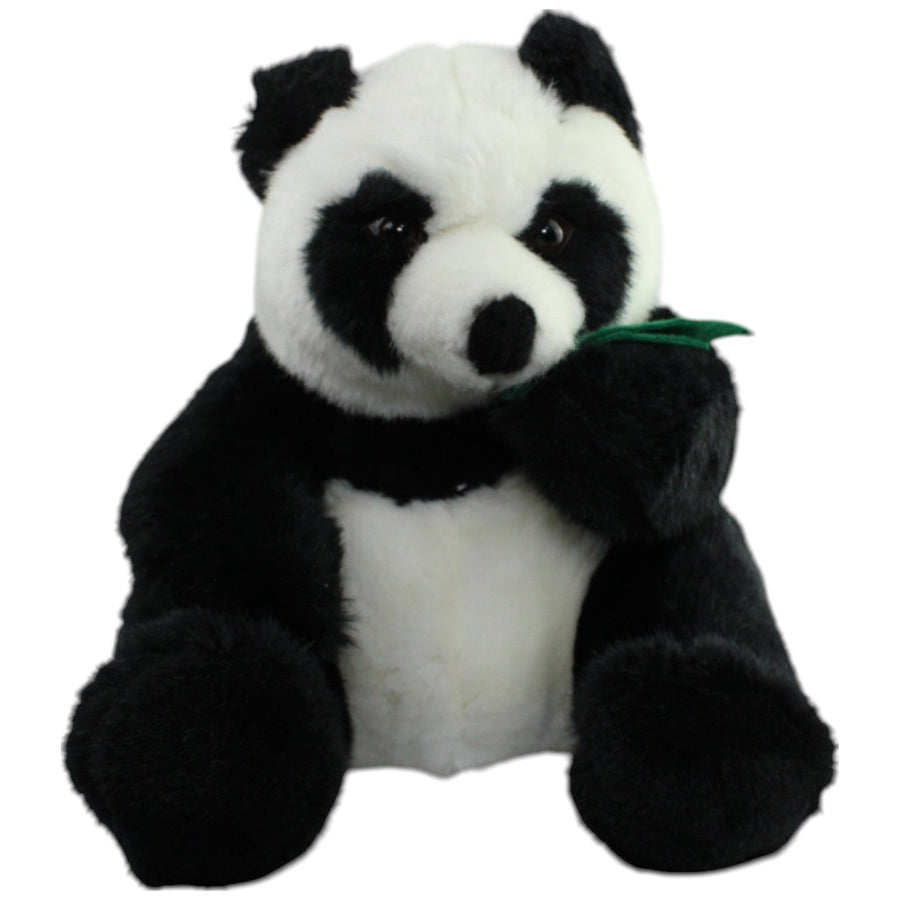 Panda mit Bambusblatt, sitzend