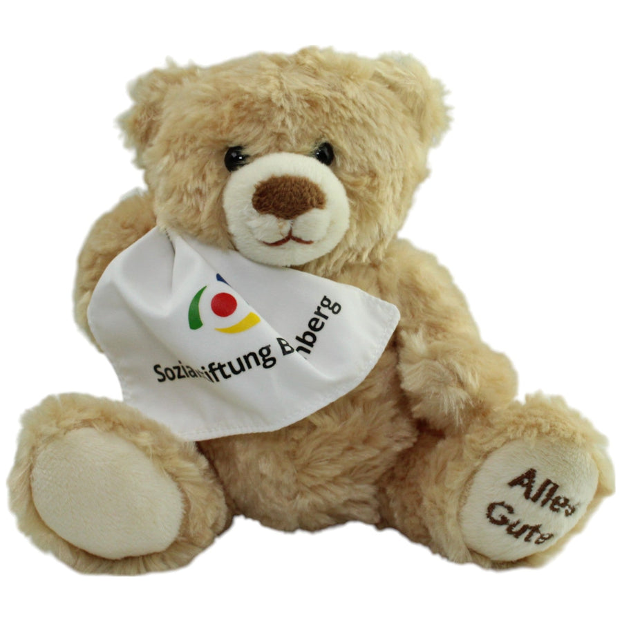 Kleiner Teddy mit Tuch "Sozialstiftung Bamberg", sitzend
